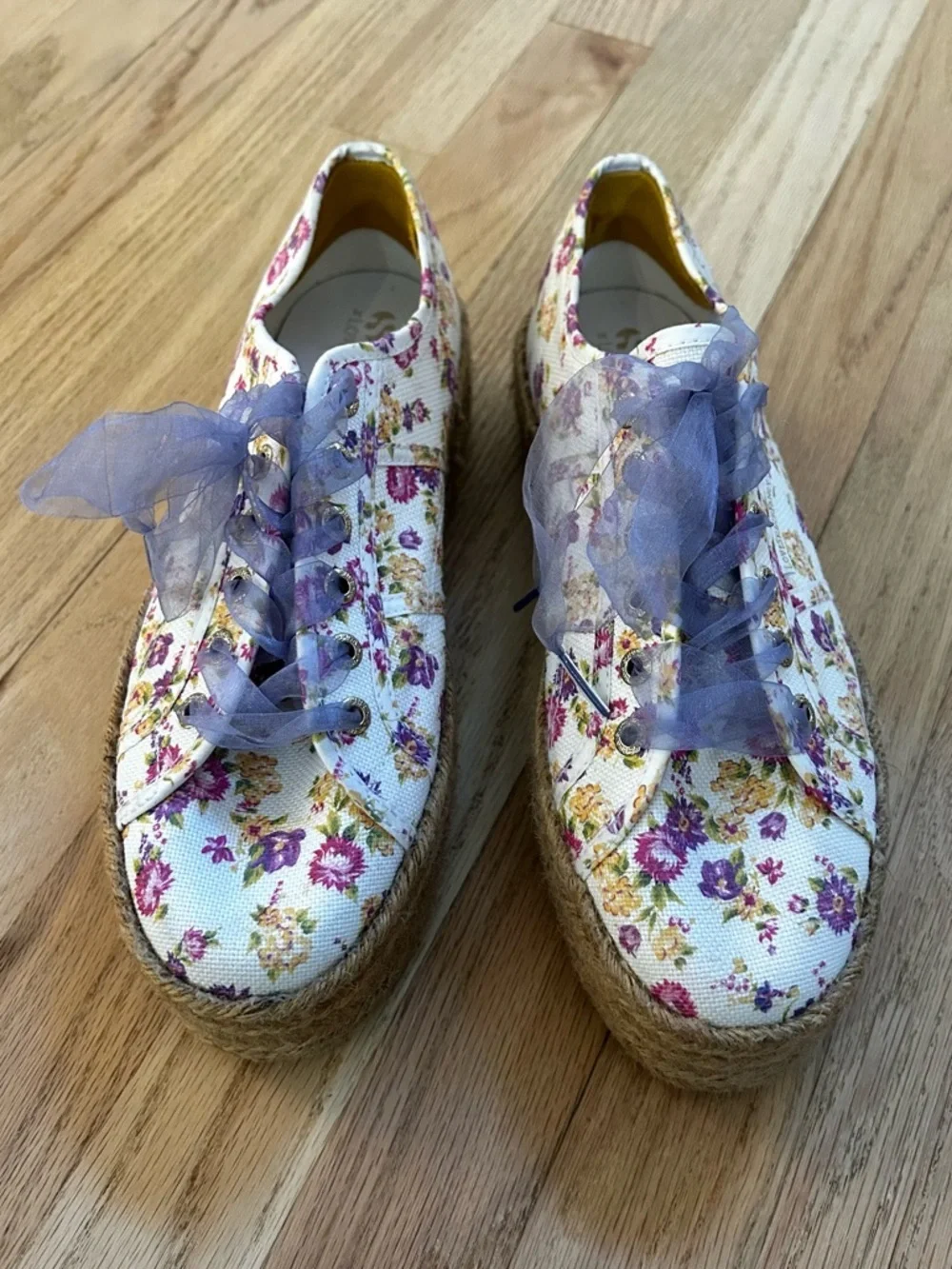 LOVESHACKFANCY x SUPERGA platform espadrille sneaker floral size 9.5